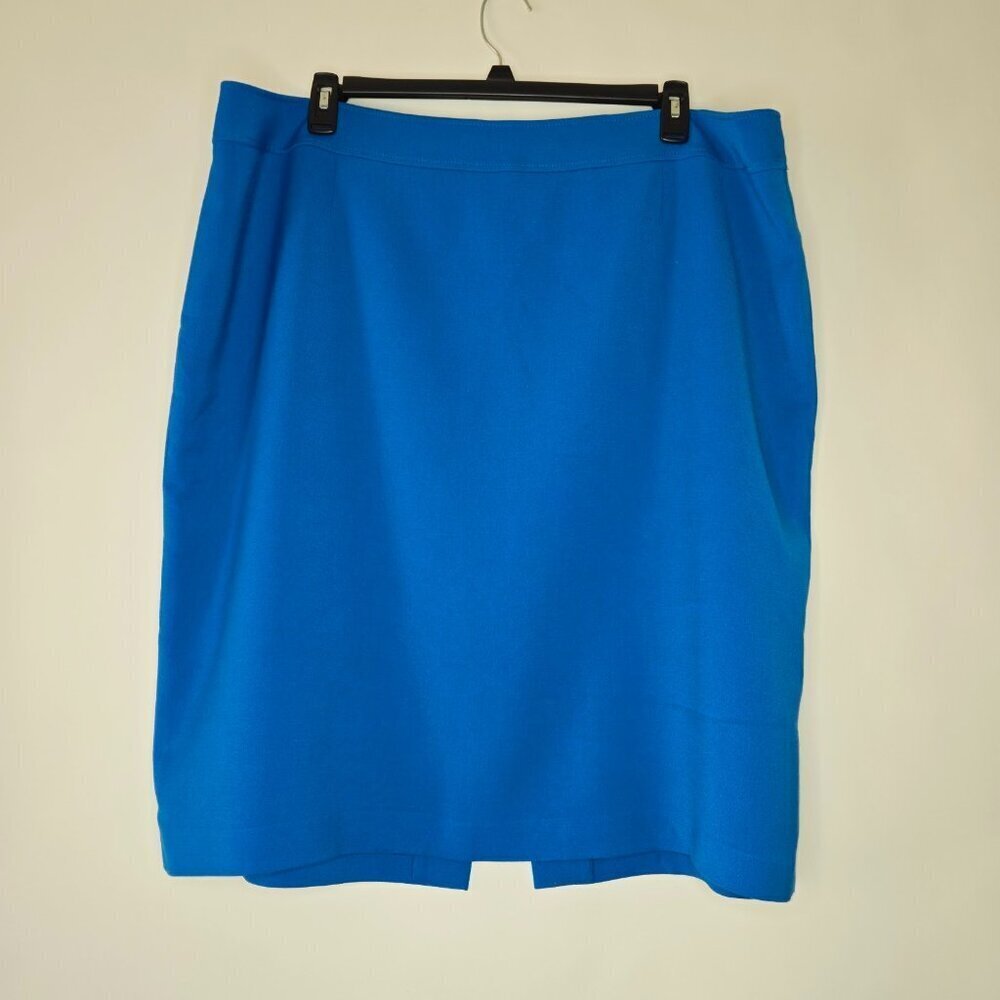 Tahari Arthur S. Levine Teal Blue Straight Lined Skirt Plus Sz 20W